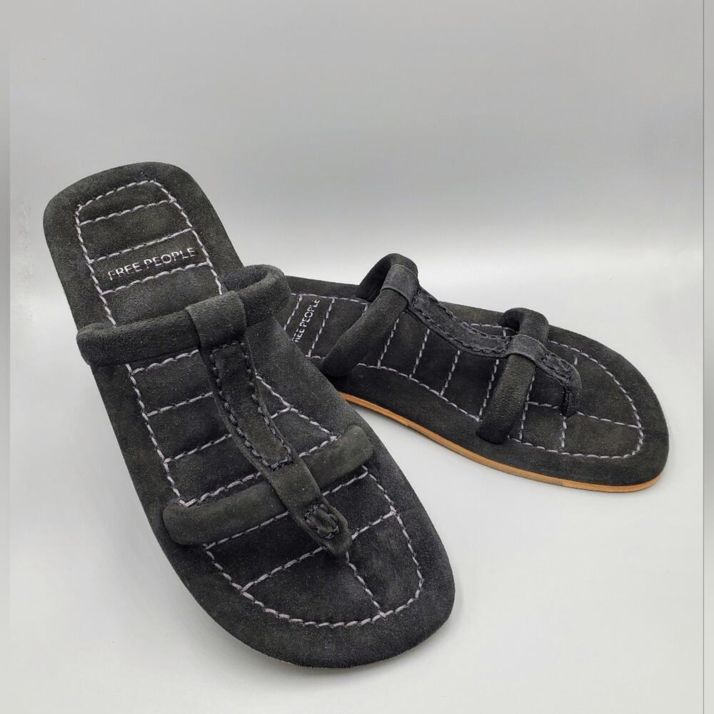 Free People Sandals | Size 7 | Black Suede Hadden Slide New In Box